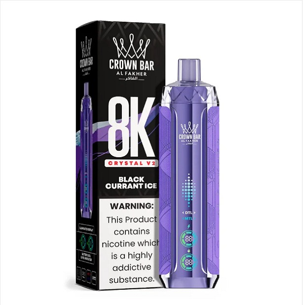 Al Fakher Crown Bar Crystal V2 8000 Blackcurrant Ice