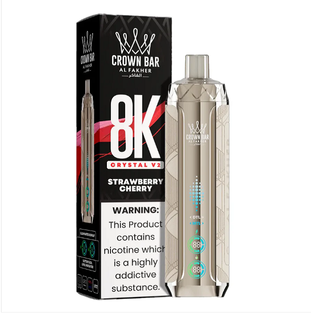 Al Fakher Crown Bar Crystal V2 8000 Strawberry Cherry