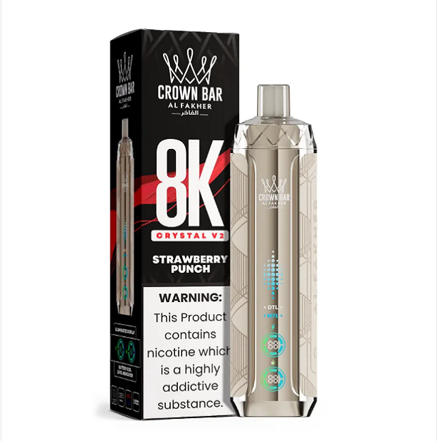 Al Fakher Crown Bar Crystal V2 8000 Strawberry Punch