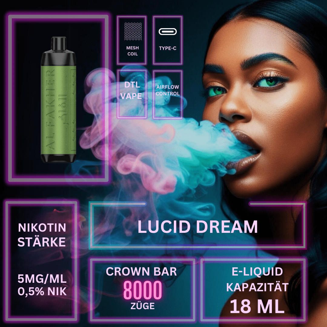 Detail Lucid Dream "Al Fakher" - Crown Bar Vape 8000