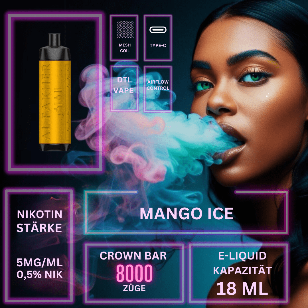Detail Mango Ice "Al Fakher" - Crown Bar Vape 8000