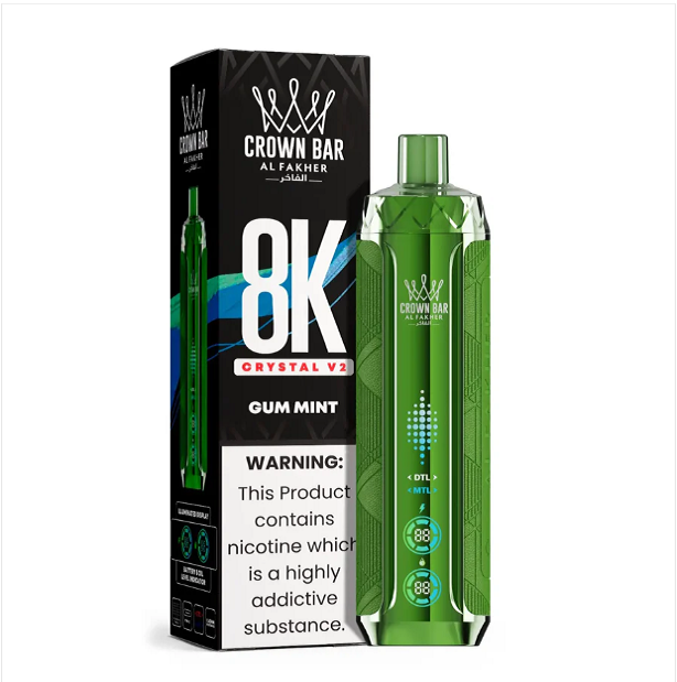 Al Fakher Crown Bar Crystal V2 8000 Gum Mint