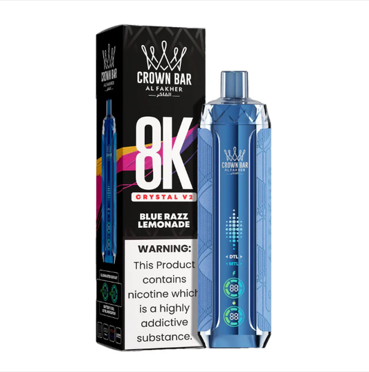 Al Fakher Crown Bar Crystal V2 8000 Bluerazz Lemonade