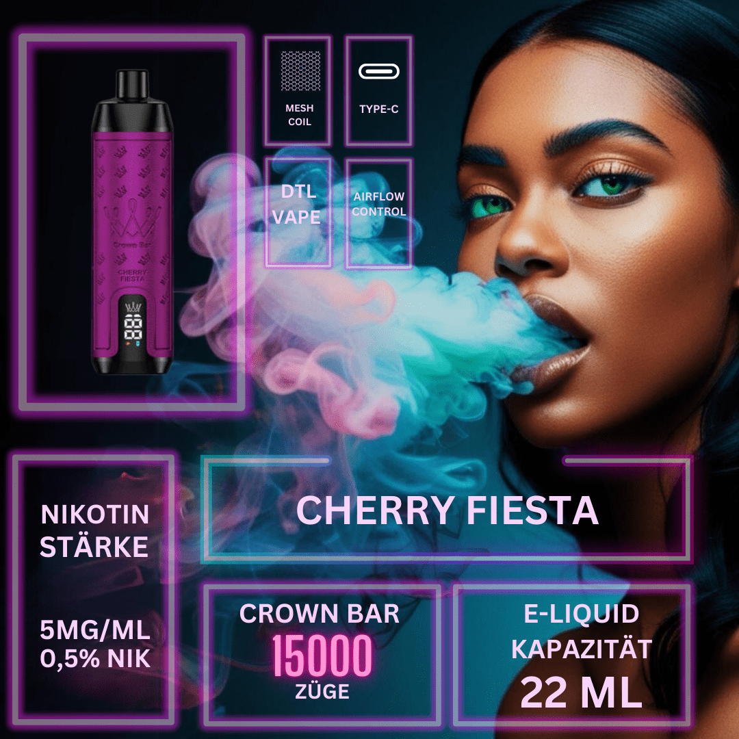 Detail Cherry Fiesta "Al Fakher" - Crown Bar Vape 15000
