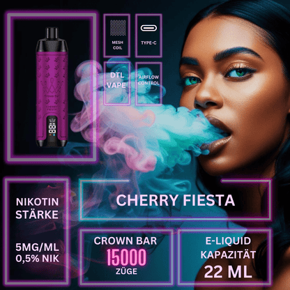 Detail Cherry Fiesta "Al Fakher" - Crown Bar Vape 15000