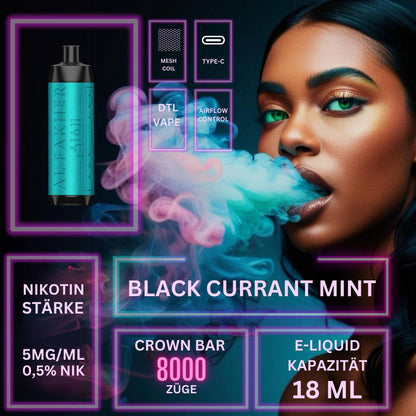 Details Black Currant Mint "Al Fakher" - Crown Bar Vape 8000